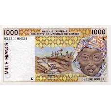 P711Kl Senegal - 1000 Francs Year 2002